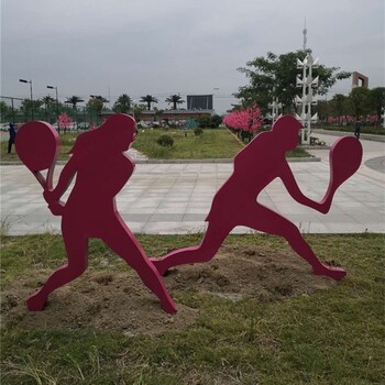 镂空不锈钢体育运动人物雕塑定制