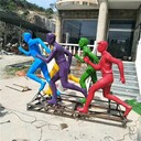鏡面不銹鋼體育運動人物雕塑制作