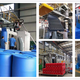 浙江蓝色化工桶吹塑机设备双环桶生产设备图