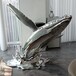 生产不锈钢鲸鱼雕塑艺术品