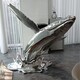 仿真不锈钢鲸鱼雕塑造型产品图