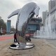 动物不锈钢鲸鱼雕塑厂家产品图