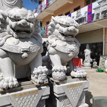 浙江石雕獅子廠漢白玉看門精細(xì)石獅子鎮(zhèn)屋石雕石獅別墅酒店門口石雕擺件