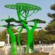 不锈钢抽象发光树雕塑图