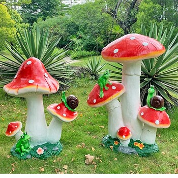 景區(qū)玻璃鋼蘑菇雕塑景觀小品