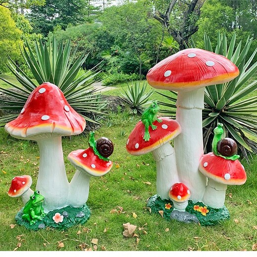 加工仿真大型蘑菇雕塑小品