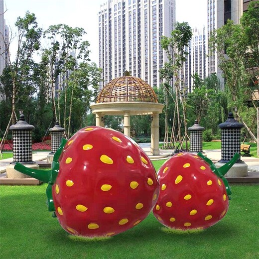 城市景觀草莓雕塑造型水果雕塑