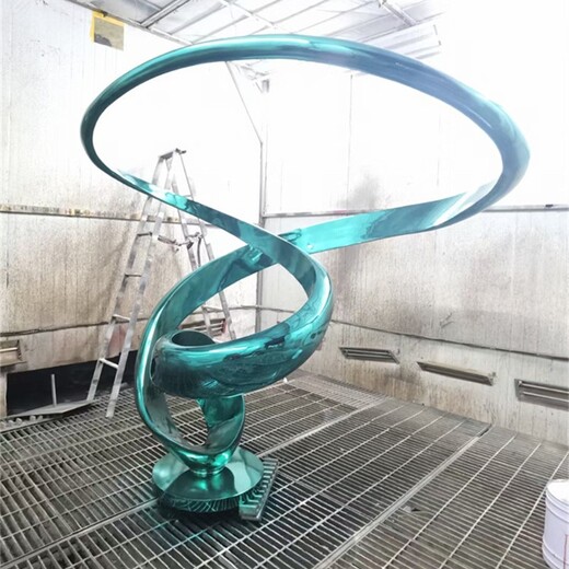 校園不銹鋼飄帶雕塑造型