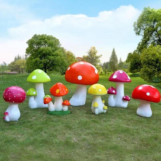 園林景觀玻璃鋼蘑菇雕塑工藝品