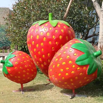 玻璃钢水果草莓雕塑厂家制作