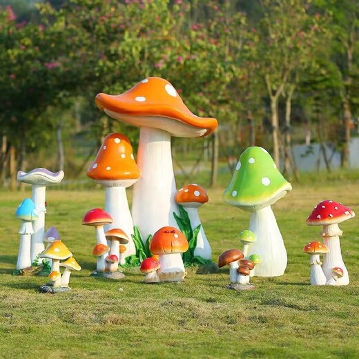 不锈钢仿真大型蘑菇雕塑景观小品