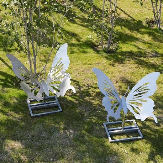 加工不锈钢镂空发光蝴蝶雕塑摆件