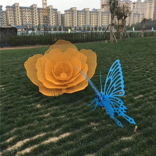 发光不锈钢蝴蝶雕塑摆件