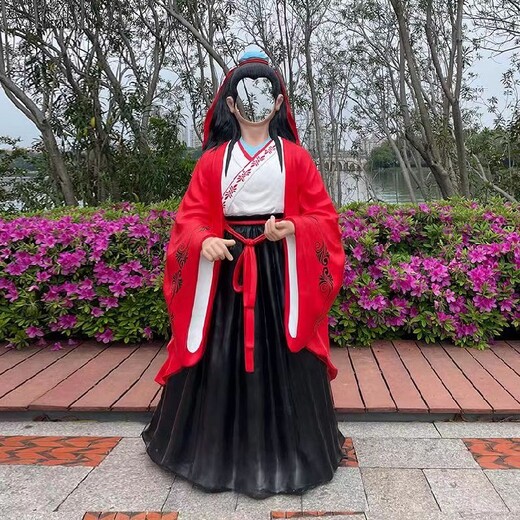 大型玻璃鋼空臉拍照人物雕塑加工廠