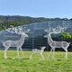 不锈钢丝鹿雕塑，镂空动物雕塑小品原理图