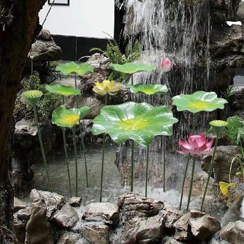 園林景觀不銹鋼蓮花雕塑模型