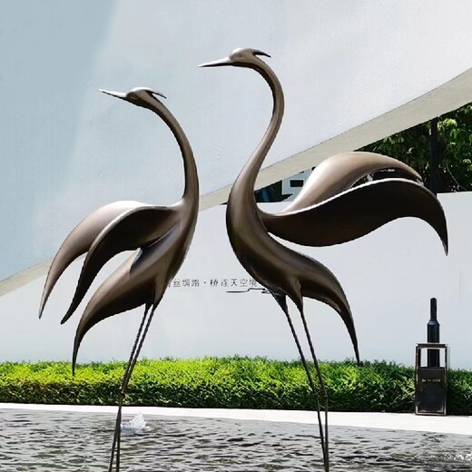 台湾不锈钢仙鹤雕塑小品