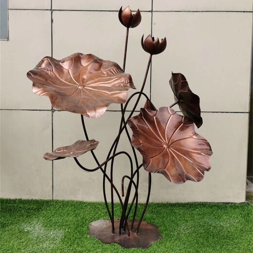 仿真不銹鋼蓮花雕塑裝飾