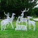 不銹鋼絲鹿雕塑，鏤空動物雕塑廠家