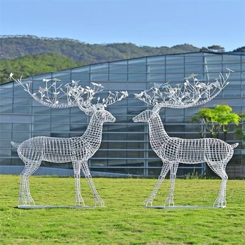 不锈钢镂空动物雕塑工艺品