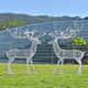 定制不锈钢丝鹿雕塑，镂空动物雕塑工艺品展示图