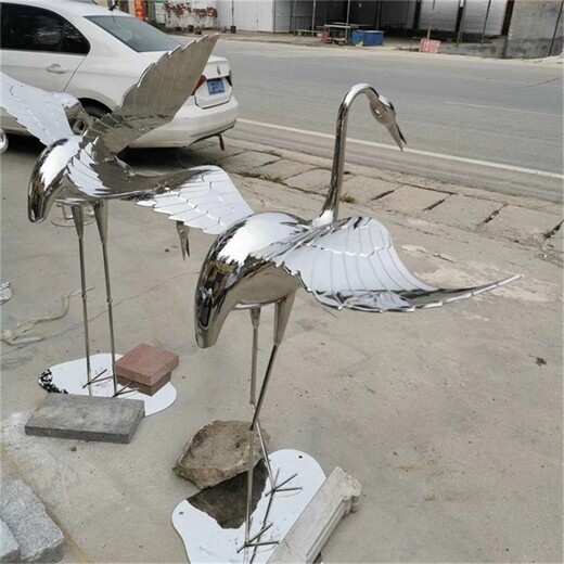 北京定制不锈钢仙鹤雕塑厂家