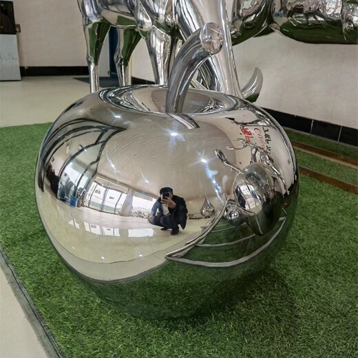 定制不銹鋼蘋果雕塑裝飾
