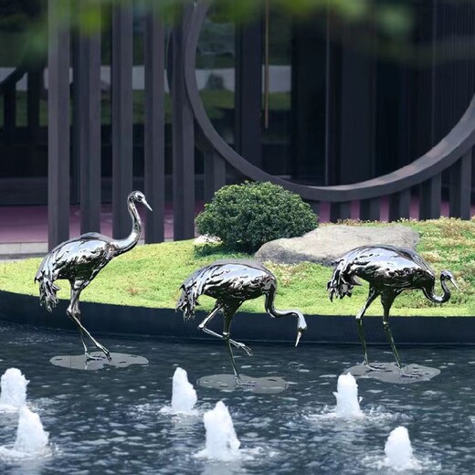 仿真不銹鋼仙鶴雕塑廠家