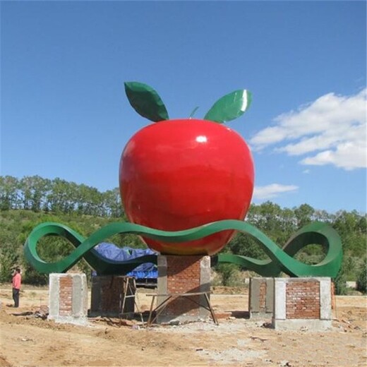 校园不锈钢苹果雕塑生产厂家