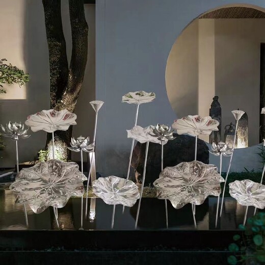 仿真不銹鋼蓮花雕塑模型