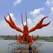 生产玻璃钢小龙虾雕塑，海洋动物雕塑