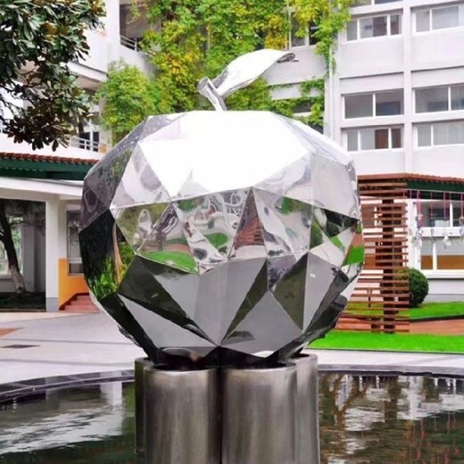 公園不銹鋼蘋(píng)果雕塑工廠