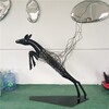 不锈钢丝鹿雕塑，镂空动物雕塑制作