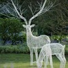 生產不銹鋼鏤空鹿雕塑模型