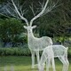 定制不锈钢丝鹿雕塑，镂空动物雕塑工艺品产品图