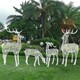 定制不锈钢丝鹿雕塑，镂空动物雕塑工艺品样例图