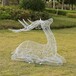 制作不锈钢丝鹿雕塑，镂空动物雕塑厂家