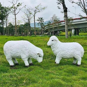 草皮羊雕塑擺件