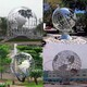 加工大型不锈钢抽象地球仪雕塑摆件图