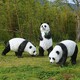 仿真大熊猫雕塑摆件图