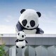 仿真大熊猫雕塑小品图