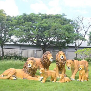大型不銹鋼獅子雕塑