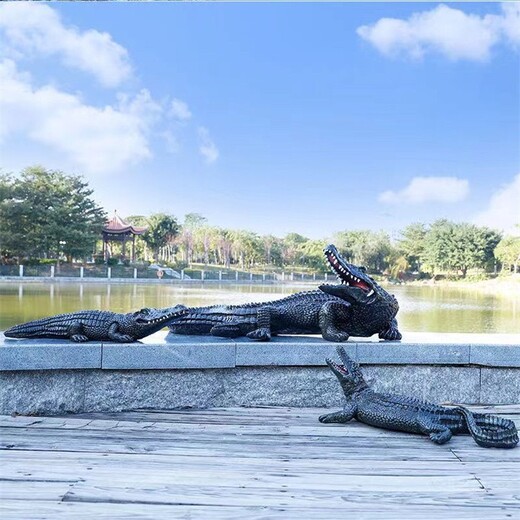 大型樹脂鱷魚雕塑模型