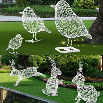 镂空小鸟雕塑模型
