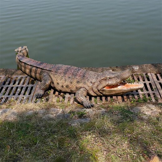 仿真玻璃鋼鱷魚雕塑制作廠家