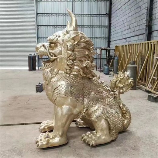 户外大型铜麒麟雕塑定制厂家