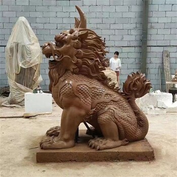 加工大號銅麒麟雕塑擺件