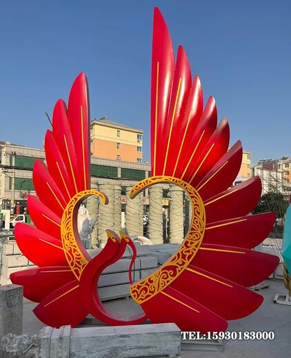 不銹鋼鳳凰地標(biāo)性雕塑商場(chǎng)美陳鳳凰金越雕塑廠家