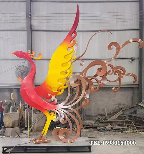 仿古不銹鋼鳳凰雕塑發(fā)光透光鳳凰雕塑金越雕塑廠(chǎng)家