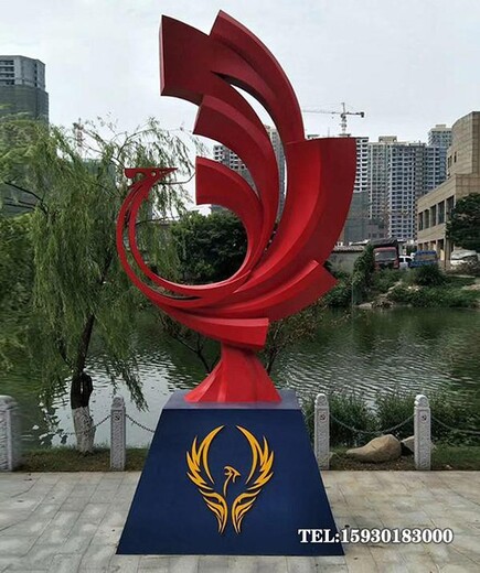 不銹鋼鳳凰轉(zhuǎn)頭戲尾雕塑圖片企業(yè)景觀鳳凰金越雕塑廠家